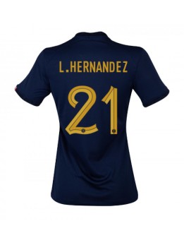 Ženski Nogometna dresi replika Francija Lucas Hernandez #21 Domači SP 2022 Kratek rokav